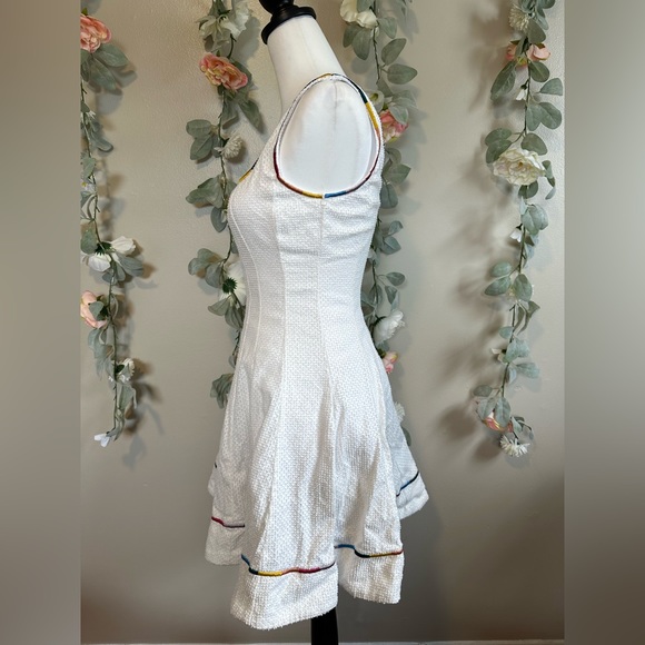 Staud Mini Wells Dress White Rainbow - Picture 8 of 9